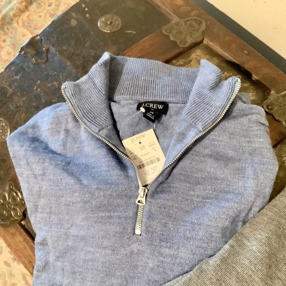 Pair Of Merino Wool Quarter Zip Sweaters Bloomingdale’s & J Crew Sz Med New - Picture 3 of 6